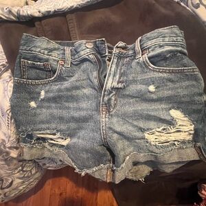 Aeropostale Blue Distressed Jean Shorts
